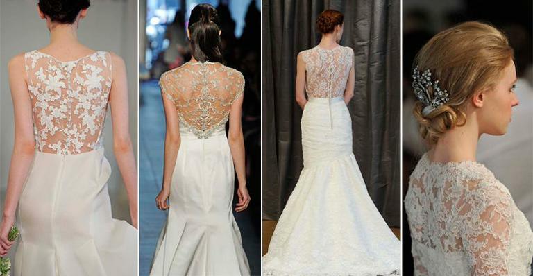 Vestido de noiva com detalhe nas costas é tendência. Aprenda a usar