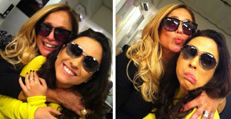 Tatá Werneck e Susana Vieira se encontram nos bastidores de novela e trocam elogios