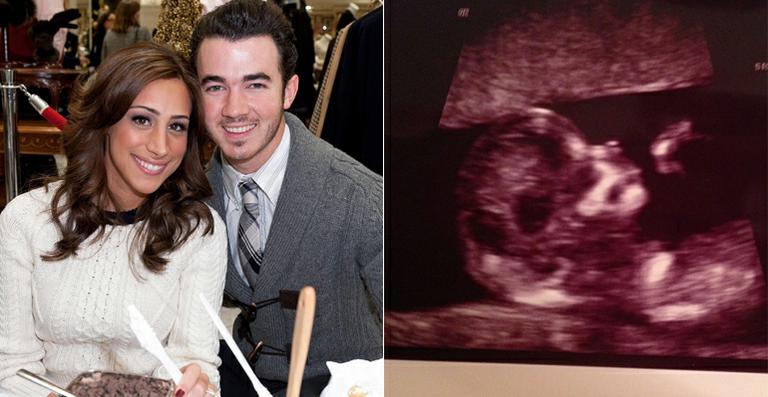 Mulher de Kevin Jonas mostra foto do ultrassom de seu primeiro filho