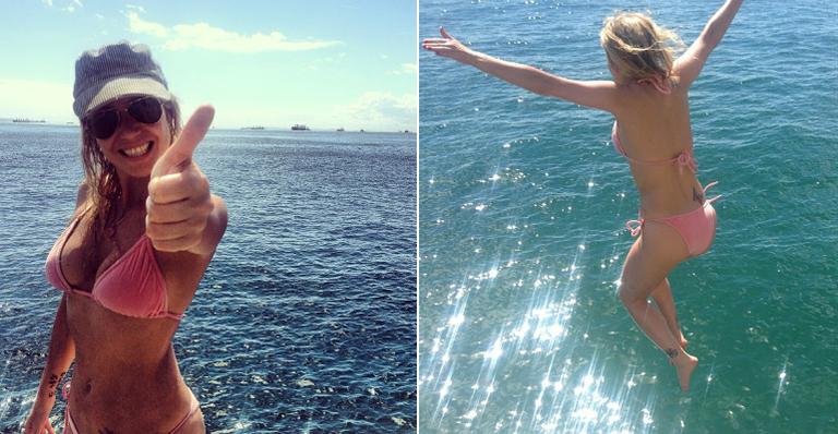 Doze quilos mais magra, Luiza Possi publica fotos de biquíni