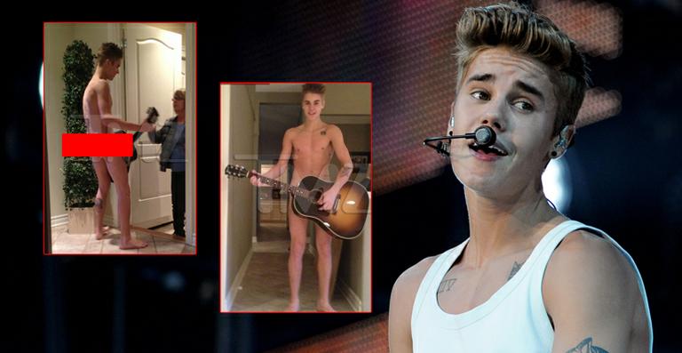 Fotos mostram Justin Bieber nu fazendo serenata para avó