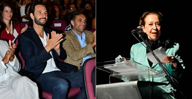 Rodrigo Santoro aplaude Fernanda Montenegro em premiação