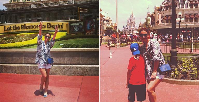 Giovanna Antonelli passa as férias com o filho Pietro em Orlando