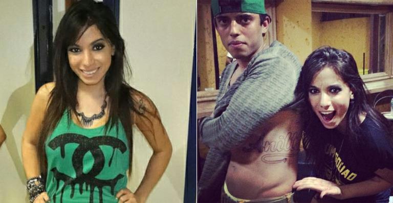 Anitta mostra fã que tatuou seu nome na costela