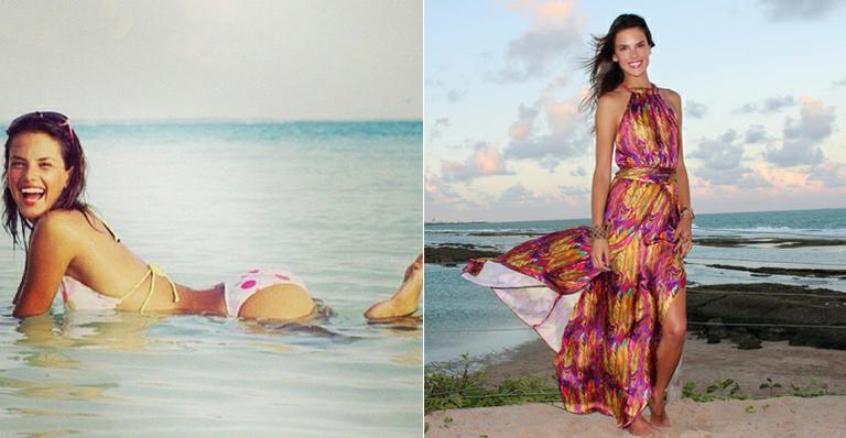 Alessandra Ambrosio aparece de biquíni com bolinhas pink na praia