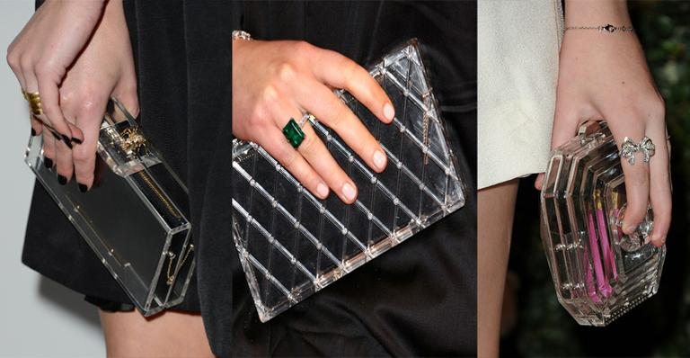 Clutches transparentes conquistam as famosas