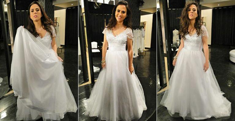 Tatá Werneck grava vestida de noiva em Amor à Vida e fica emocionada