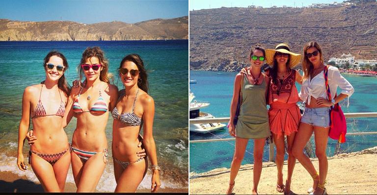 Alessandra Ambrosio curte praia em Míconos com Ana Beatriz Barros