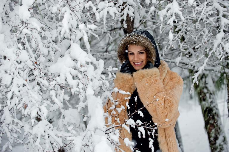 Miss Brasil Gabriela Markus na neve