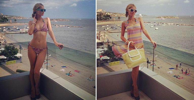 Paris Hilton curte sol de Ibiza e posta foto de biquíni
