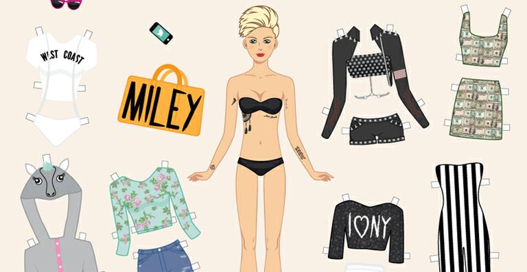 Miley Cyrus ganha versão em paper doll