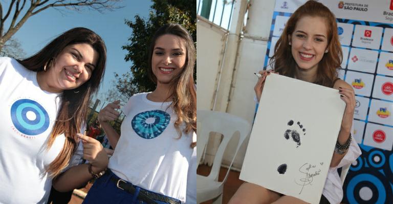 Sophia Abrahão e atores de Amor à Vida participam de corrida contra o câncer em São Paulo