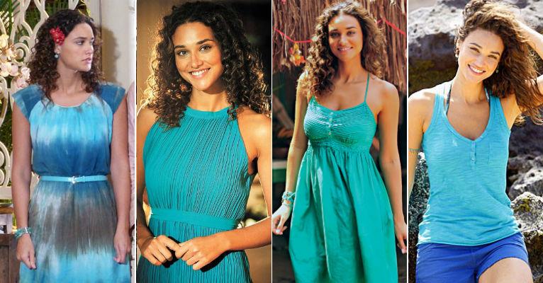 Débora Nascimento: os looks em azul e verde de Taís, em ‘Flor do Caribe’