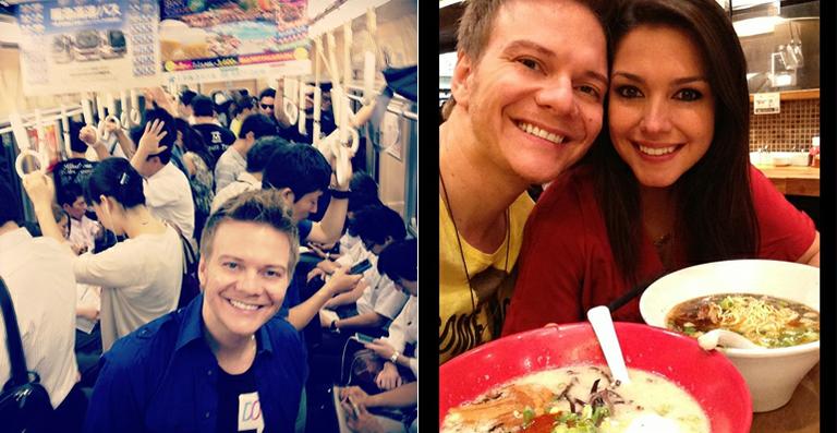 Em turnê, Michel Teló anda de metrô no Japão