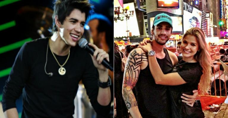 Gusttavo Lima exibe músculos e passeia com a noiva por Nova York