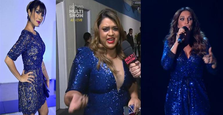 Daniele Suzuki, Preta Gil e Ivete Sangalo escolhem o azul em premiação