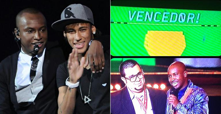 Neymar festeja a vitória de Thiaguinho no Prêmio Multishow