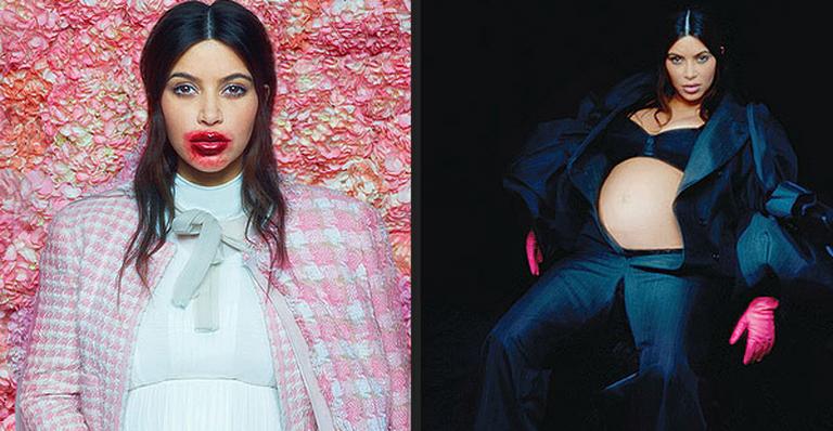 Kim Kardashian aparece grávida em livro de moda