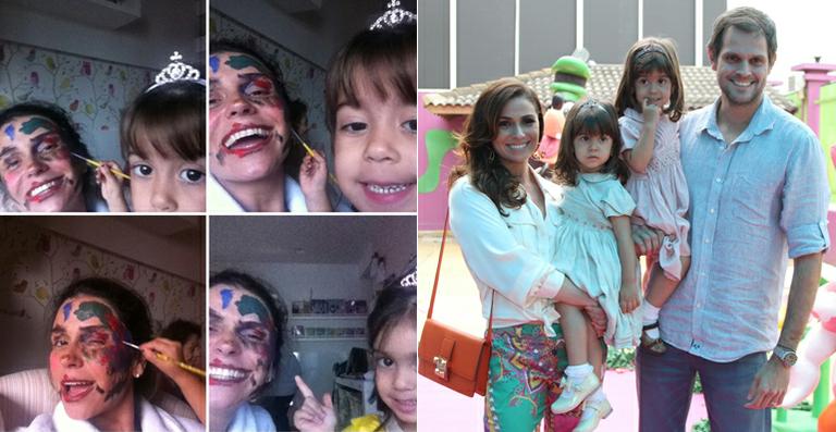 Filha de Giovanna Antonelli pinta o rosto da atriz em tarde de brincadeiras
