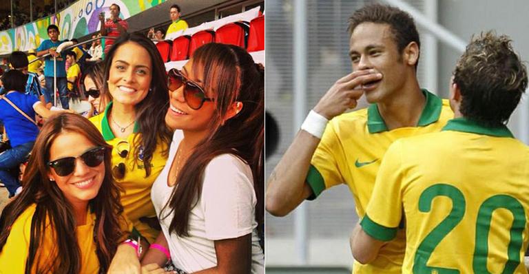 Bruna Marquezine assiste jogo do Brasil ao lado de Rafaella, irmã de Neymar