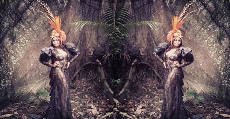 Gabi Amarantos posta foto de look inspirado na floresta Amazônica