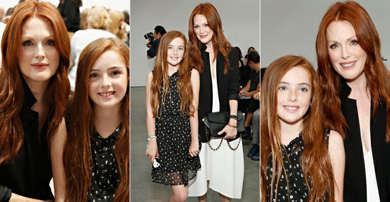 Julianne Moore e a filha roubam a cena na primeira fila da New York Fashion Week