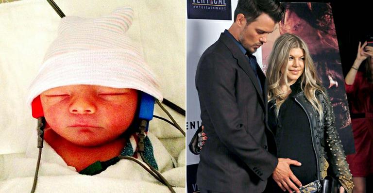 Fergie e Josh Duhamel mostram foto do filho Axl Jack pela primeira vez