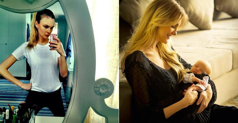 Após dar à luz seu 1º filho, Carol Trentini volta a malhar