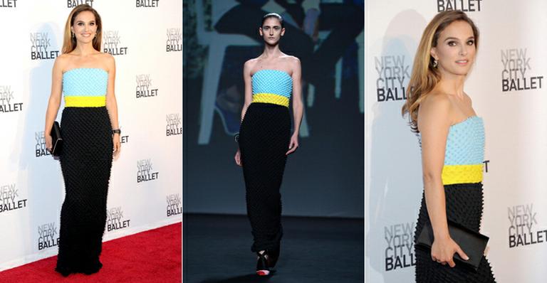 Natalie Portman usa vestido com influência punk em baile de gala em Nova York