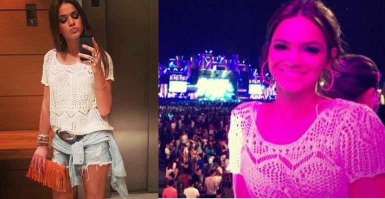 Bruna Marquezine se diverte com amiga no show de John Mayer no Rock in Rio