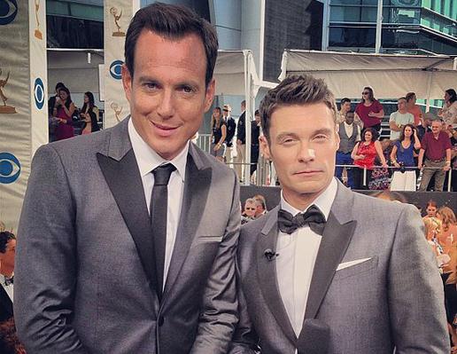 Par de vasos: Ryan Seacrest e Will Arnett vão com a mesma roupa no Emmy 2013