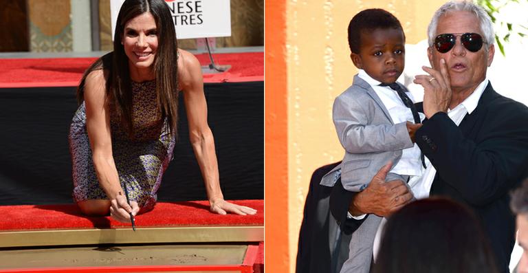 Filho de Sandra Bullock acompanha homenagem para a mamãe