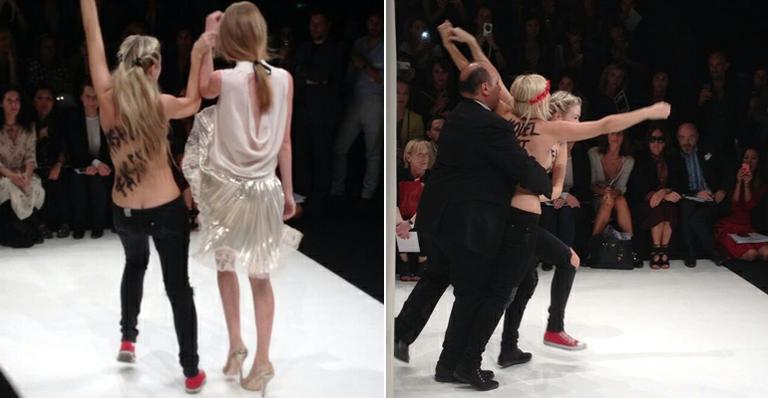Mulheres invadem o desfile de Nina Ricci na Paris Fashion Week para protestar