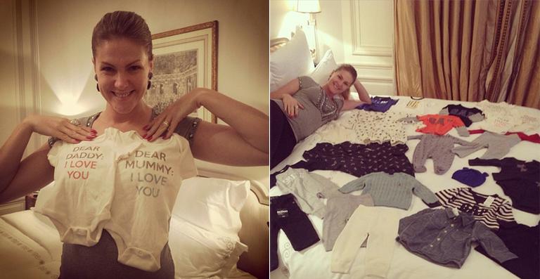 Grávida, Ana Hickmann compra o enxoval do filho em Paris