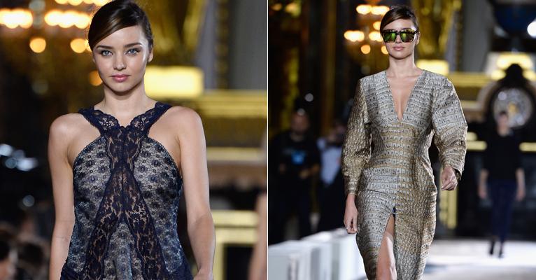 Mulher de Orlando Bloom, Miranda Kerr volta às passarelas em Paris