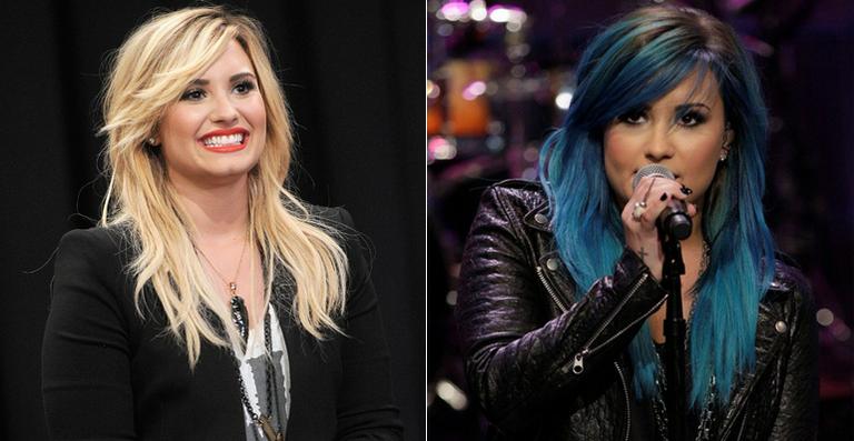 Demi Lovato pinta o cabelo de azul