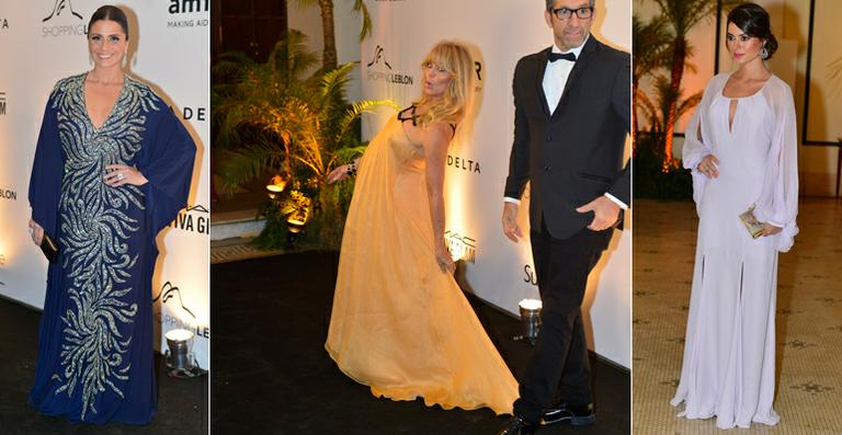 Goldie Hawn brilha no baile da amfAR no Rio, mas sofre imprevisto com seu vestido