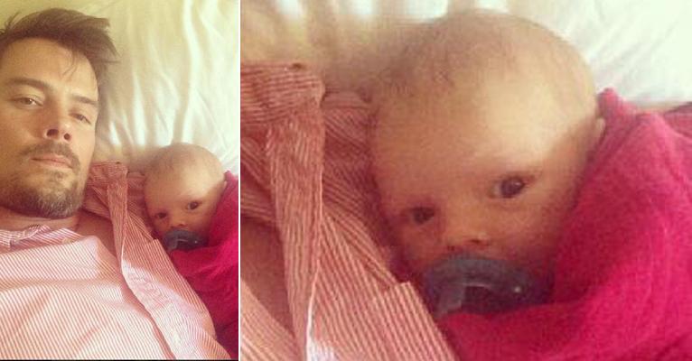 Marido de Fergie publica foto do primeiro filho, Axl Jack, enrolado em um cobertor