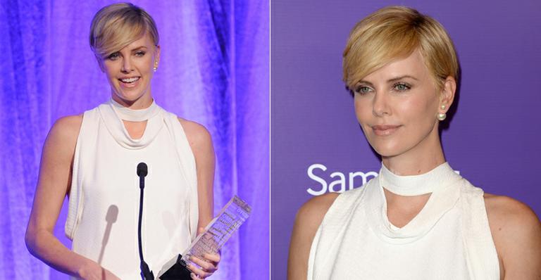 Charlize Theron faz cirurgia no pescoço e vai a premiação com curativos