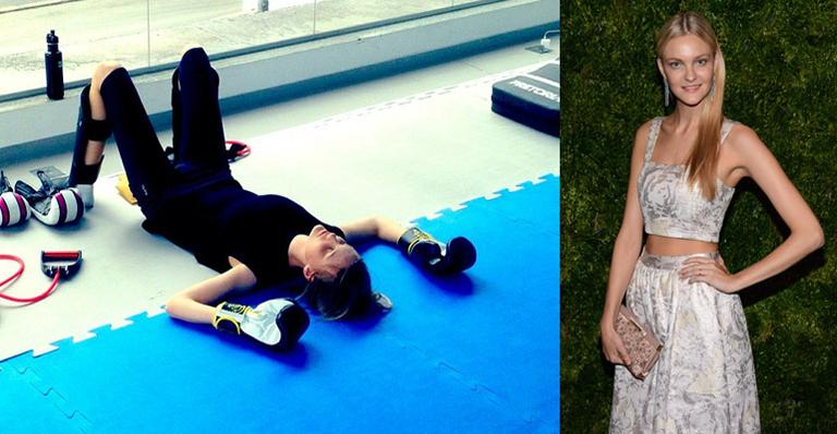 Carol Trentini aparece exausta após treino