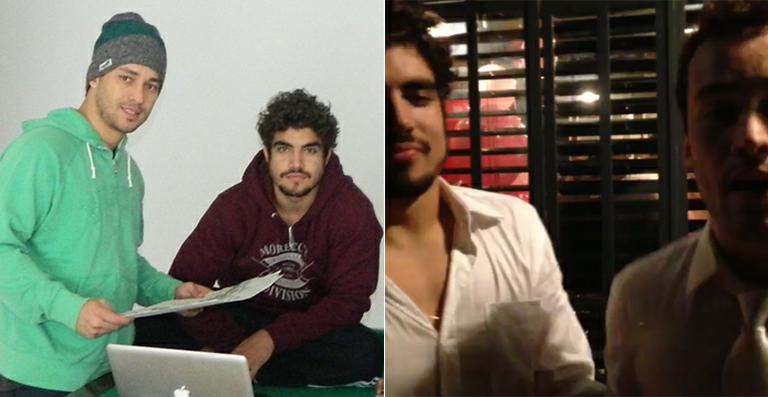 Caio Castro e Rodrigo Andrade: diversão com gás que deixa a voz fina