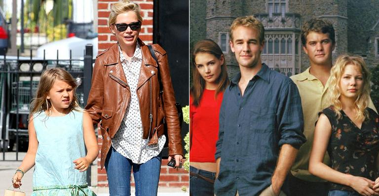 Michelle Williams, estrela de Dawson’s Creek, leva a filha para conhecer o set de filmagens