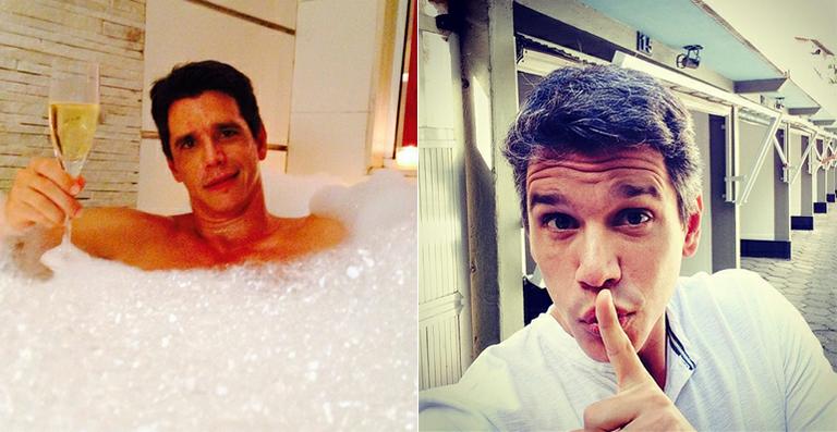 Amor à Vida: Márcio Garcia grava em banheira e se diverte