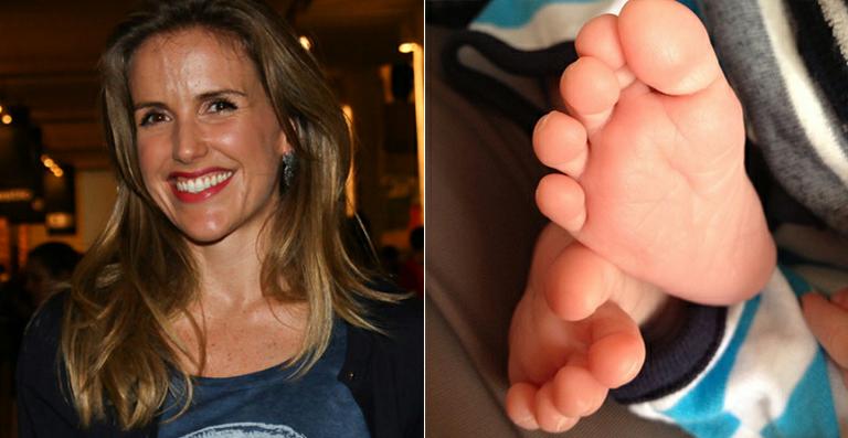 Mariana Ferrão mostra foto dos pés do filho recém-nascido e fala das primeiras semanas com o bebê