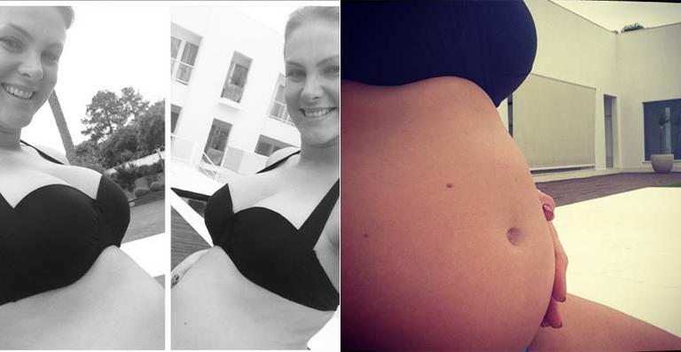Ana Hickmann mostra foto de sua barriga de grávida