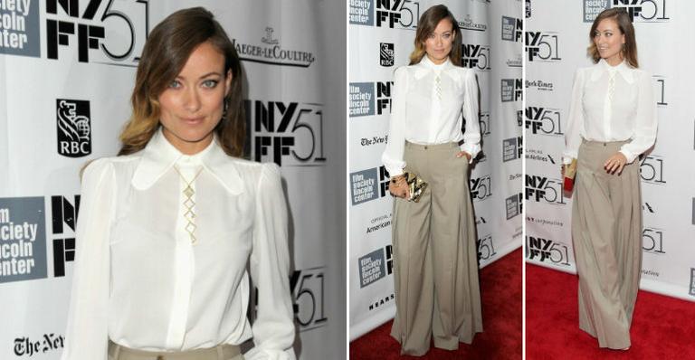 Olivia Wilde adota a calça pantalona. Saiba como usar sem errar