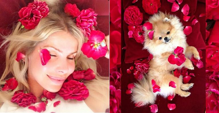 Karina Bacchi refaz cena do filme ‘Beleza Americana’ com sua cachorrinha de estimação
