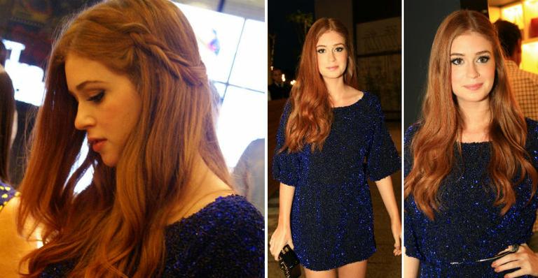 Vestido metalizado de Marina Ruy Barbosa fica bem em diferentes silhuetas