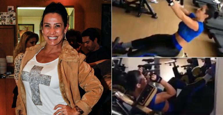 Scheila Carvalho mostra vídeo com seu treino na academia