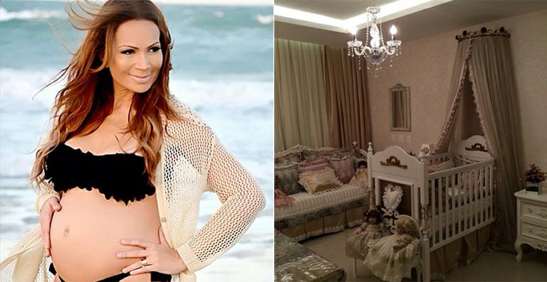 Grávida, Solange Almeida mostra a decoração do quarto da filha com tema de bonecas